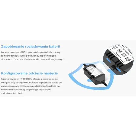 VIOFO HK3 MiniUSB – Zasilacz Hardwire 12–24V